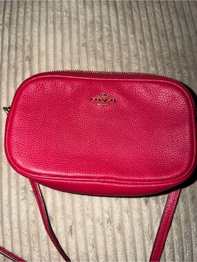 Coach Hot Pink Pebbled Leather Crossbody Bag